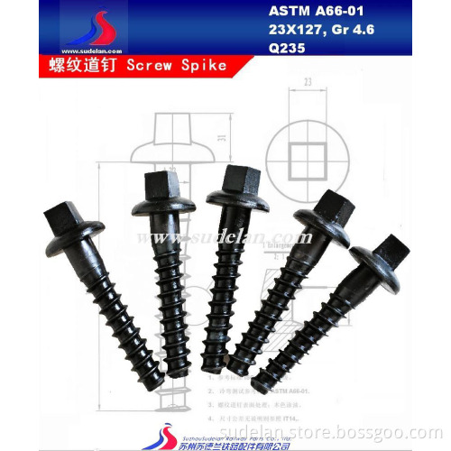 Railroad Square Screw Spike ASTM A66